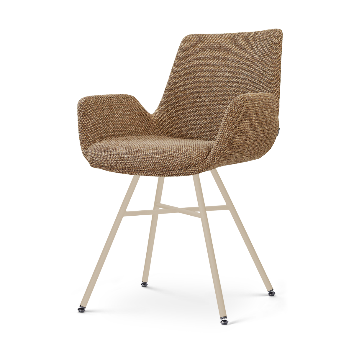 Noa-Eef eetkamerstoel bruin blend - beige onderstel