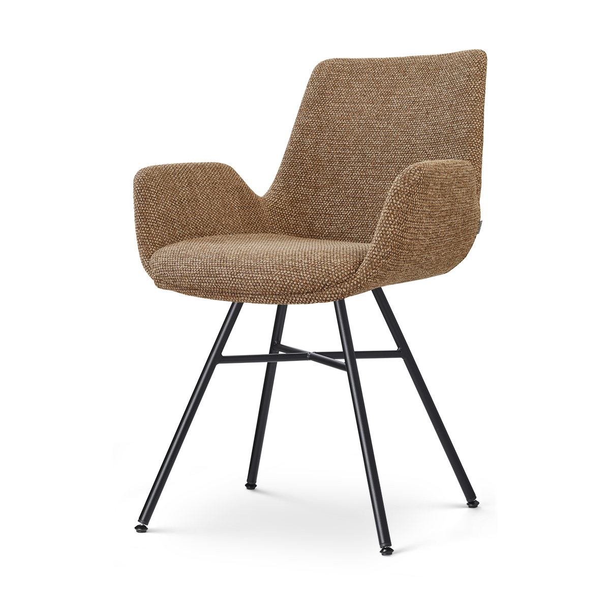 Noa-Eef eetkamerstoel bruin blend - zwart onderstel