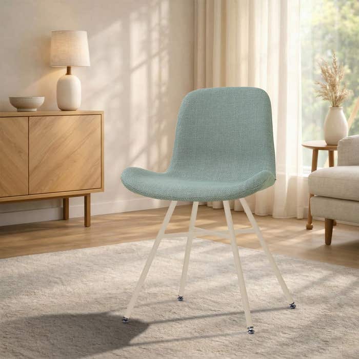 Noa-Fé eetkamerstoel saliegroen - beige onderstel - modern - stoffen - comfortabel