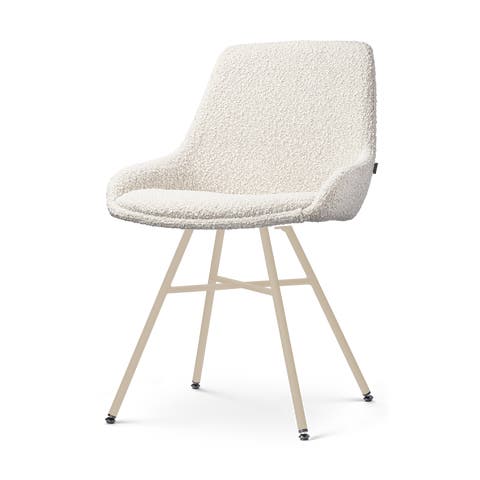 Noa-Isa eetkamerstoel bouclé beige - beige onderstel