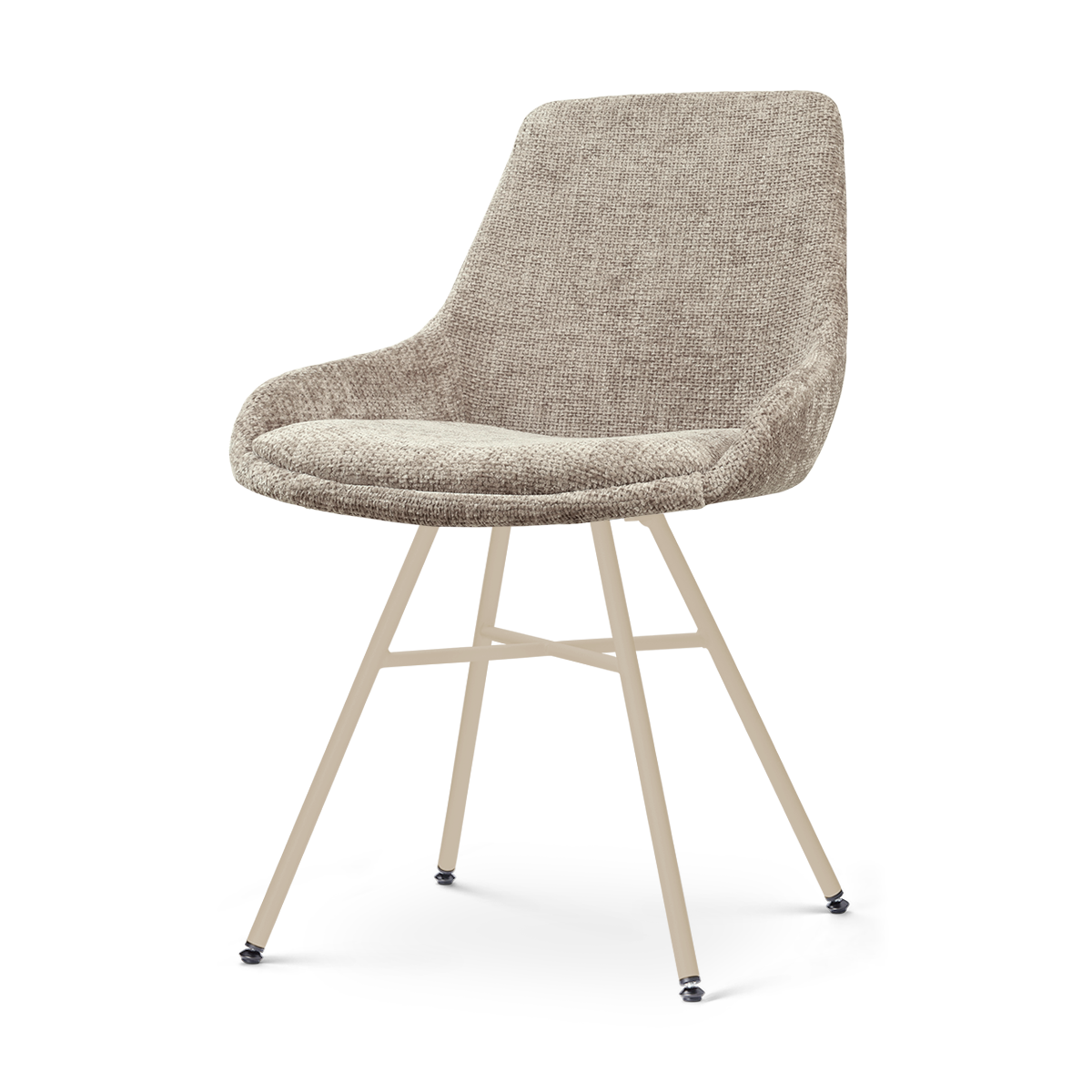 Noa-Isa eetkamerstoel bruin - beige onderstel
