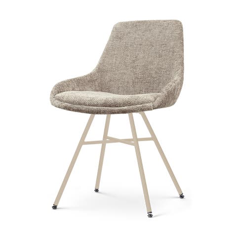 Noa-Isa eetkamerstoel bruin - beige onderstel