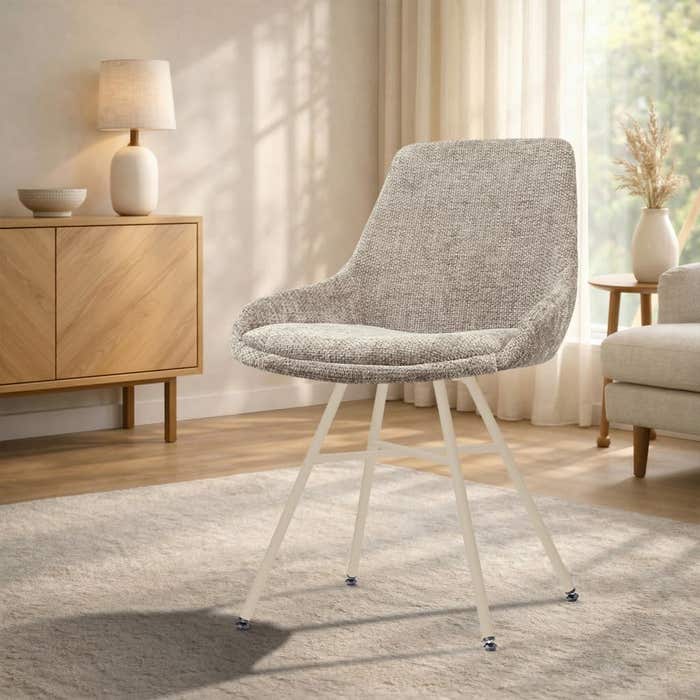 Noa-Isa eetkamerstoel bruin - beige onderstel - comfortabel - scandinavisch - stoffen