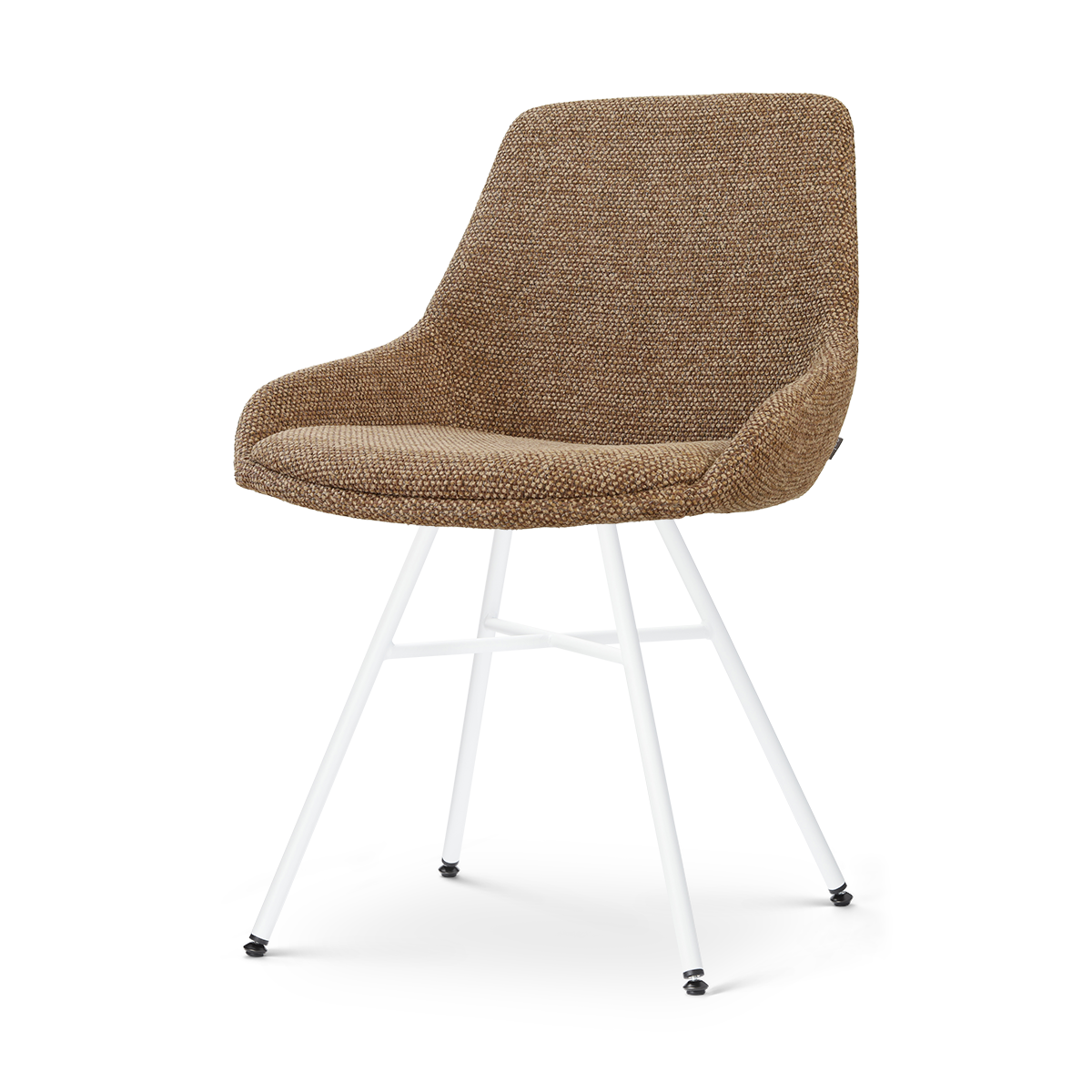 Noa-Isa eetkamerstoel bruin blend - wit onderstel