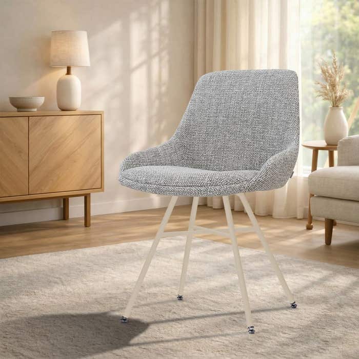 Noa-Isa eetkamerstoel grijs blend - beige onderstel - modern - stoffen - comfortabel