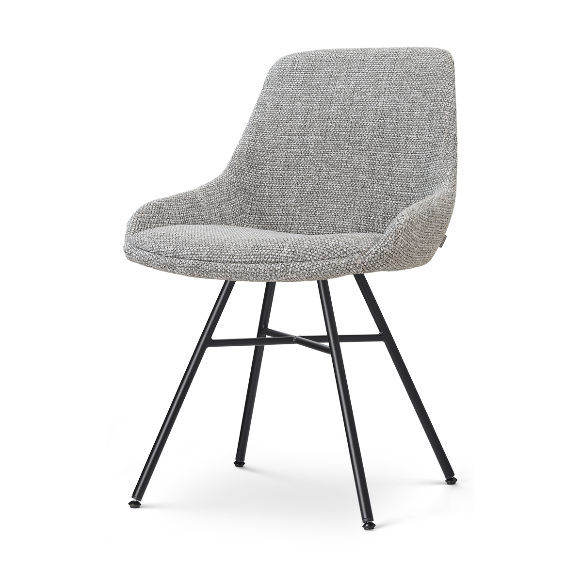 Noa-Isa eetkamerstoel grijs blend - zwart onderstel