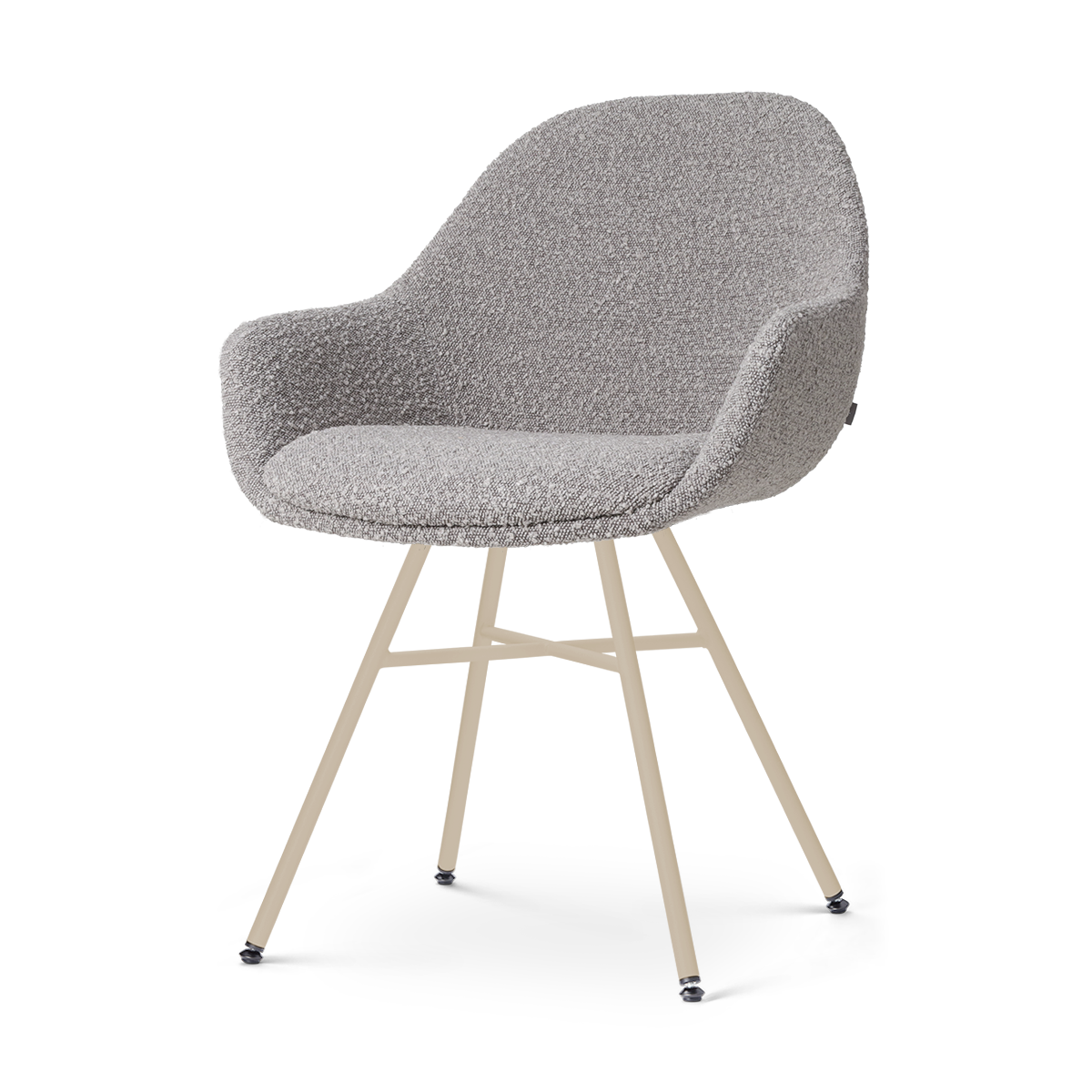 Noa-Mae eetkamerstoel bouclé taupe - beige onderstel