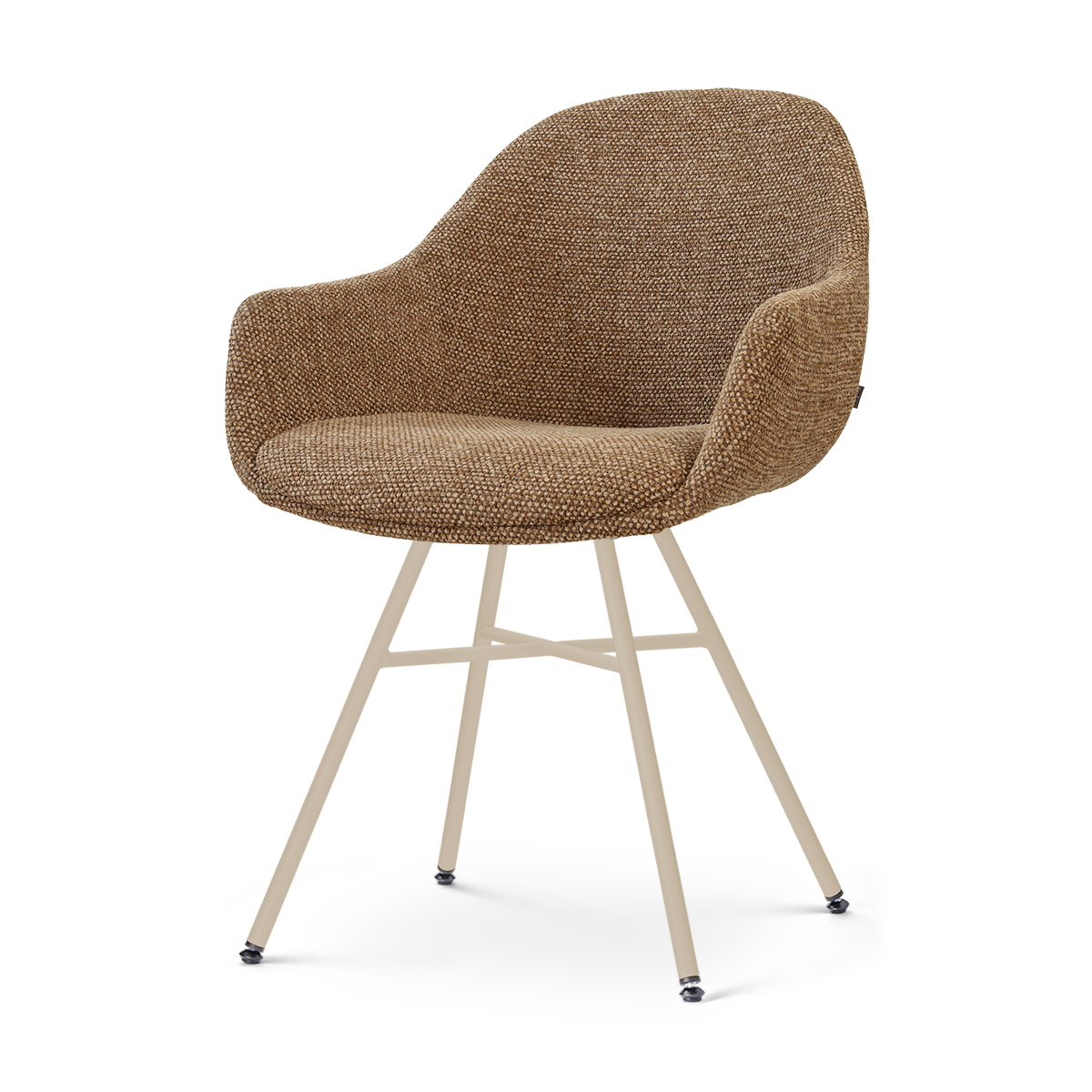 Noa-Mae eetkamerstoel bruin blend - beige onderstel