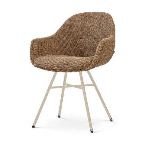 Noa-Mae eetkamerstoel bruin blend - beige onderstel