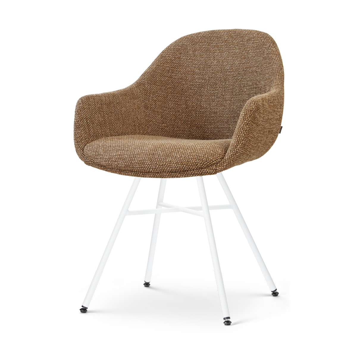 Noa-Mae eetkamerstoel bruin blend - wit onderstel