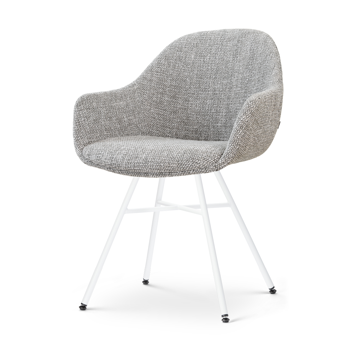 Noa-Mae eetkamerstoel grijs blend - wit onderstel