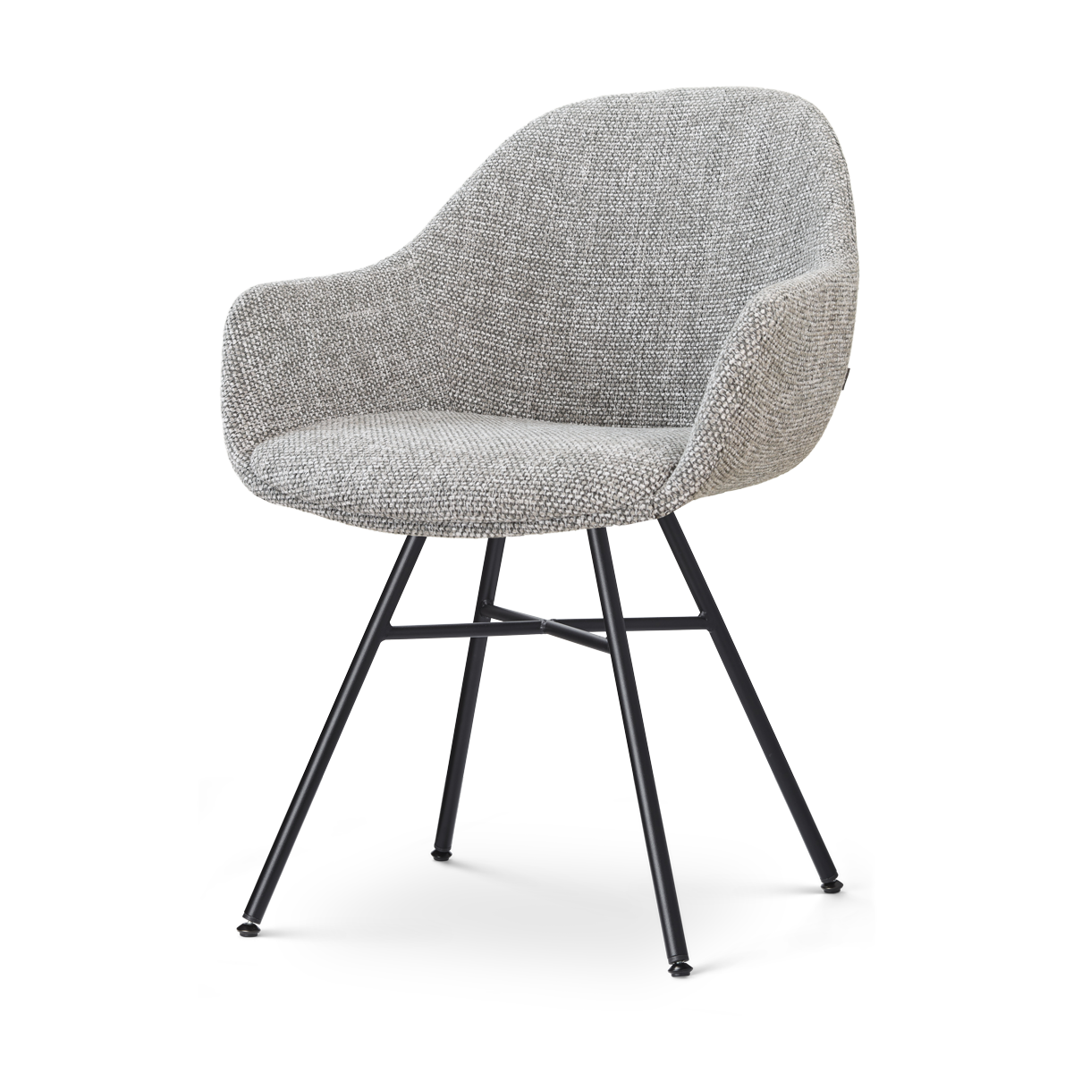 Noa-Mae eetkamerstoel grijs blend - zwart onderstel