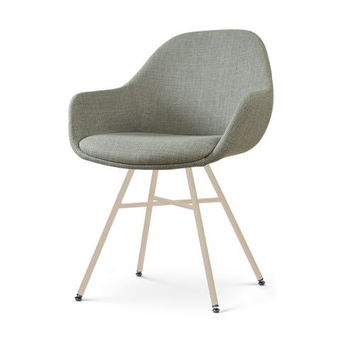 Noa-Mae eetkamerstoel saliegroen - beige onderstel