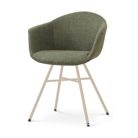 Noa-Otis eetkamerstoel forestgroen - beige onderstel