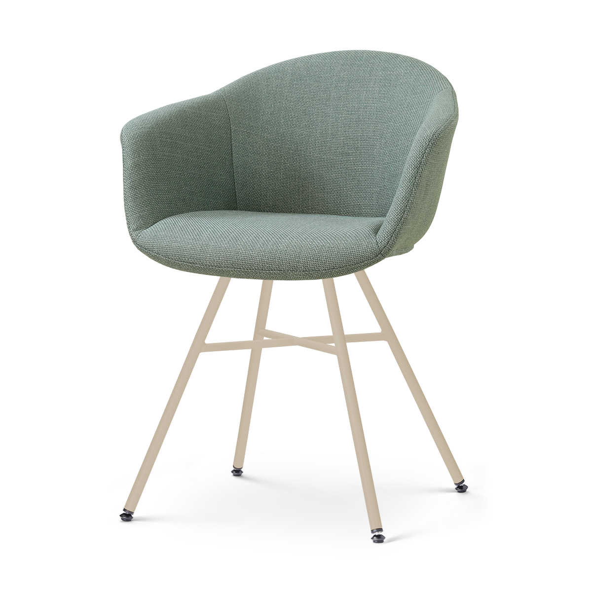 Noa-Otis eetkamerstoel saliegroen - beige onderstel