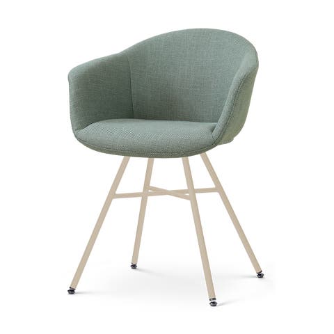 Noa-Otis eetkamerstoel saliegroen - beige onderstel