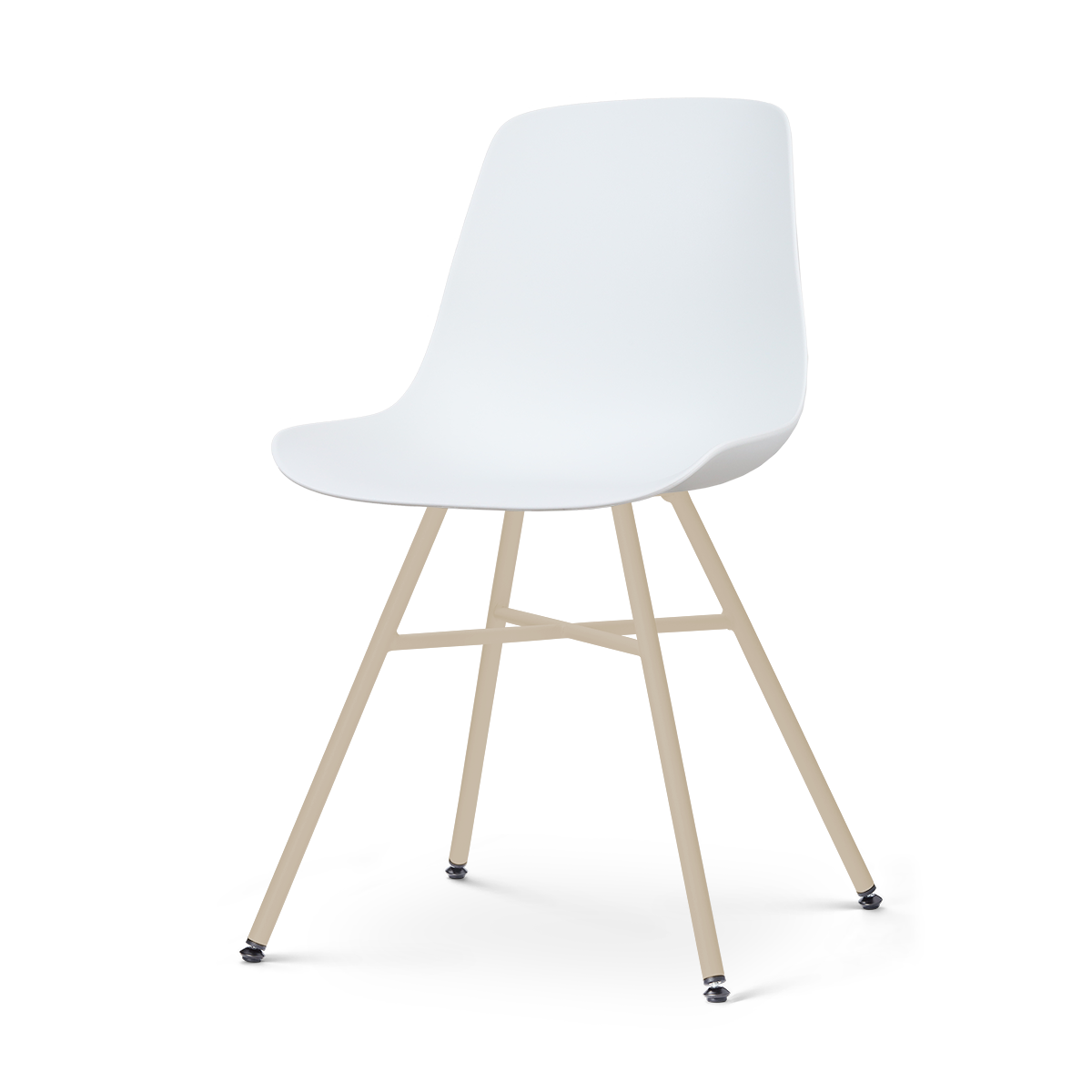 Noa-Pip eetkamerstoel wit - beige onderstel