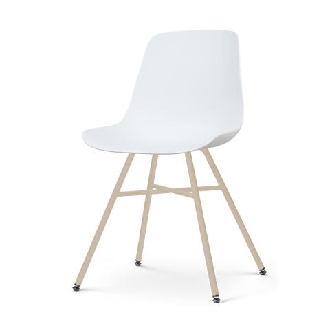 Noa-Pip eetkamerstoel wit - beige onderstel