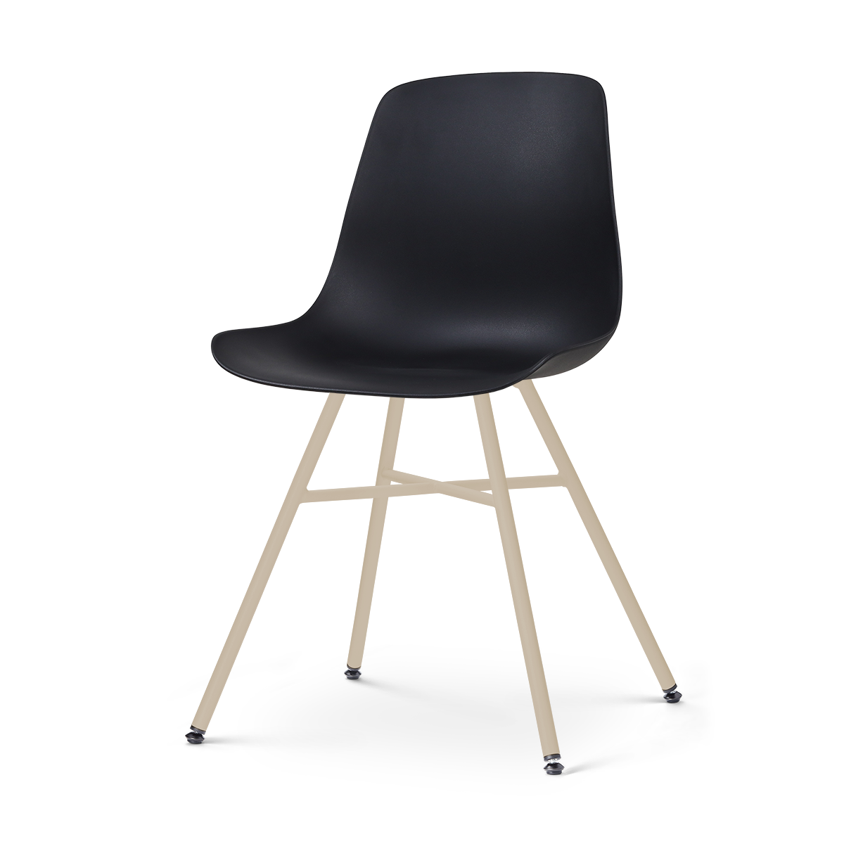 Noa-Pip eetkamerstoel zwart - beige onderstel