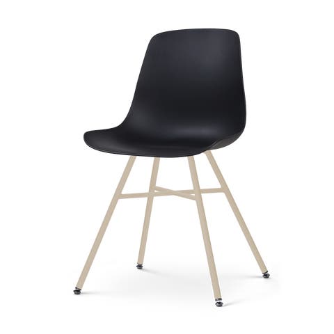 Noa-Pip eetkamerstoel zwart - beige onderstel