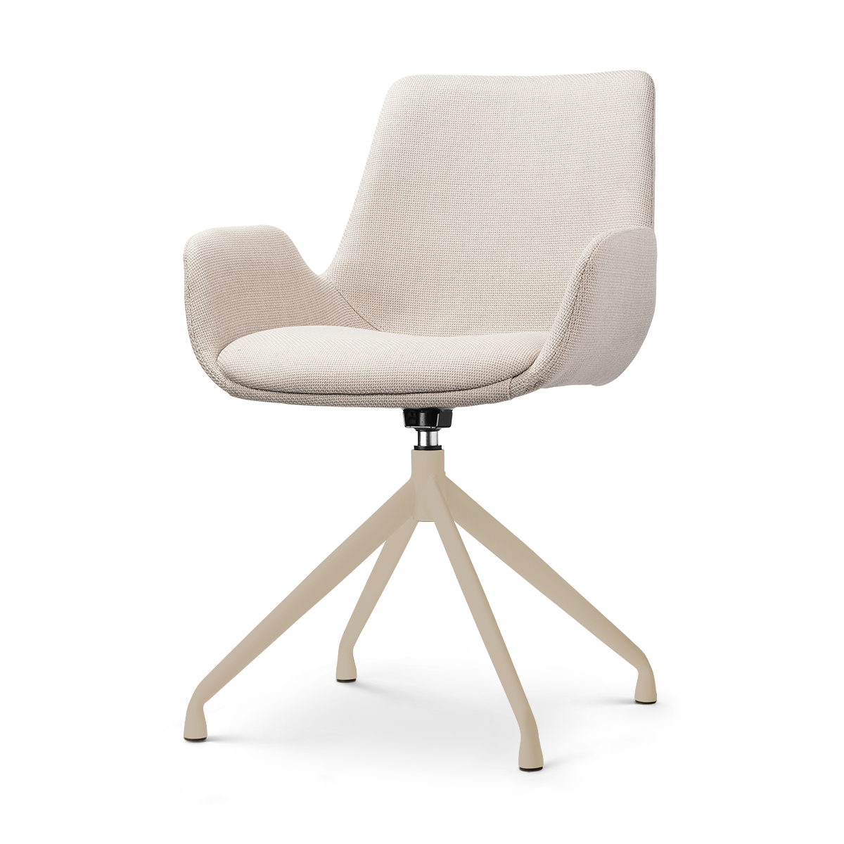 Nola-Eef draaibare eetkamerstoel beige - beige onderstel
