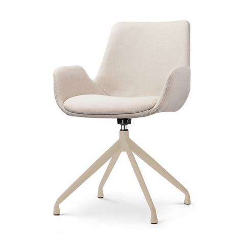 Nola-Eef draaibare eetkamerstoel beige - beige onderstel