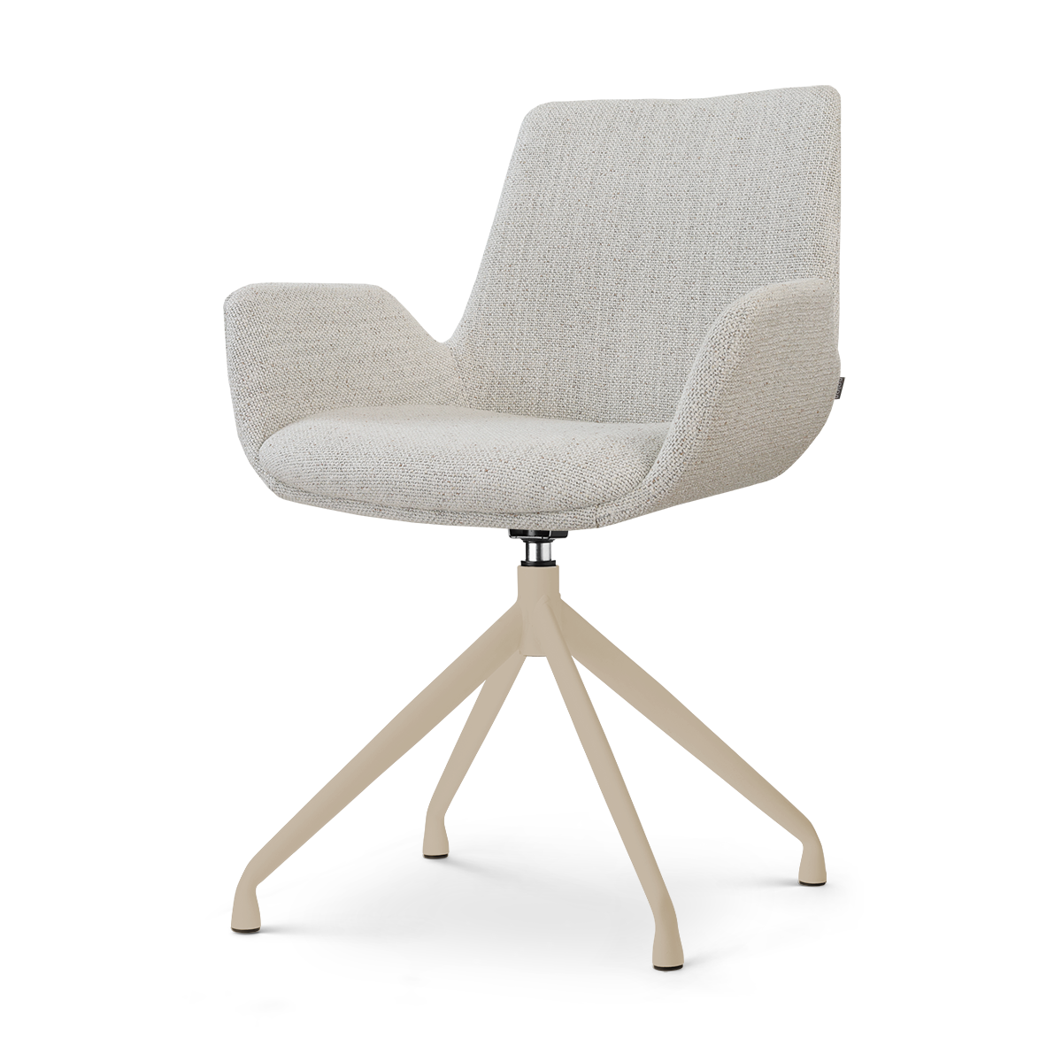 Nola-Eef draaibare eetkamerstoel beige gemêleerd - beige onderstel