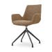 Nola-Eef draaibare eetkamerstoel bruin blend - zwart onderstel