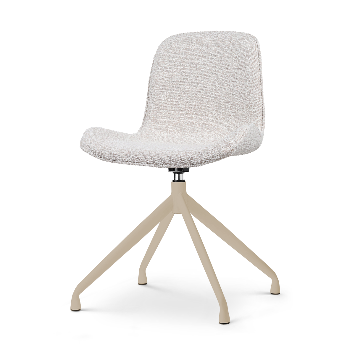 Nola-Fé draaibare eetkamerstoel bouclé beige - beige onderstel