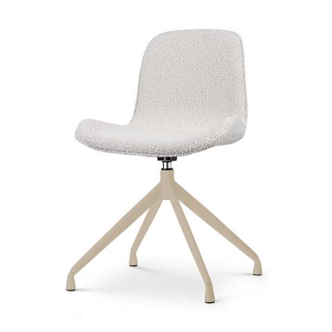 Nola-Fé draaibare eetkamerstoel bouclé beige - beige onderstel