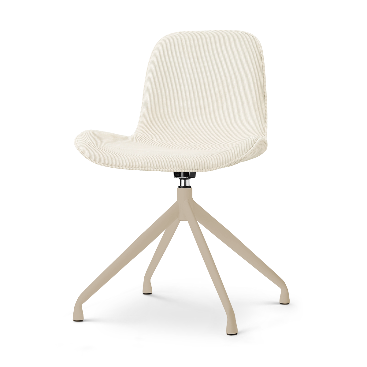 Nola-Fé draaibare eetkamerstoel rib beige - beige onderstel