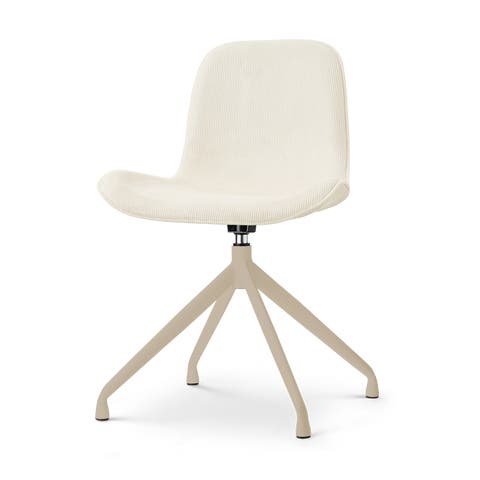 Nola-Fé draaibare eetkamerstoel rib beige - beige onderstel