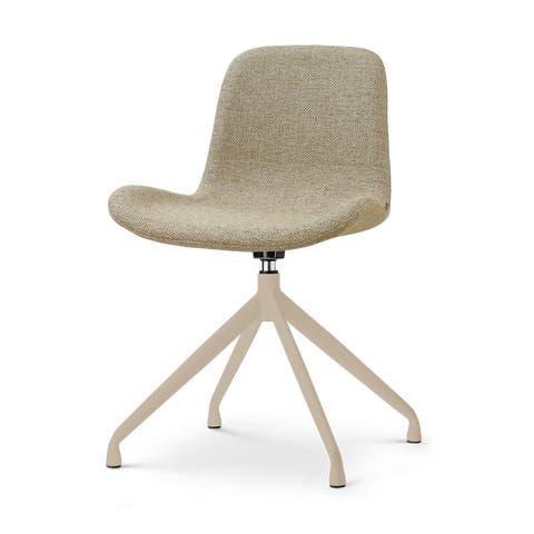 Nola-Fé draaibare eetkamerstoel taupe melange - beige onderstel