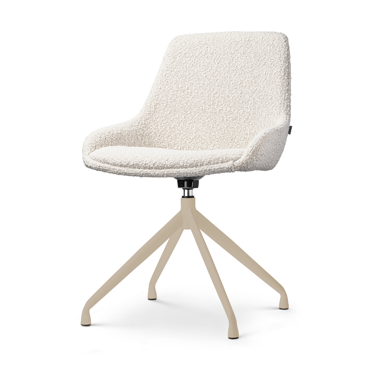Nola-Isa draaibare eetkamerstoel bouclé beige - beige onderstel