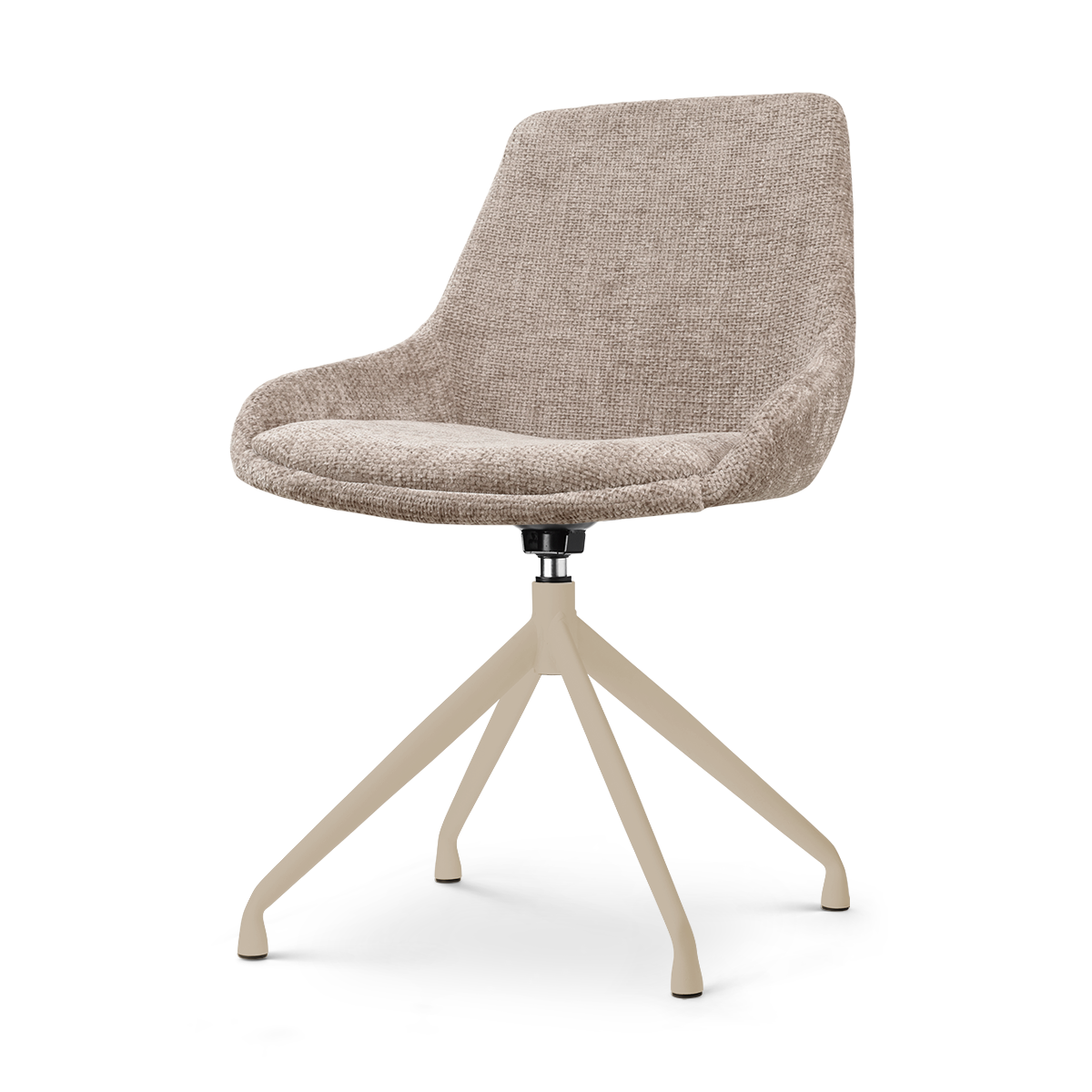 Nola-Isa draaibare eetkamerstoel bruin - beige onderstel
