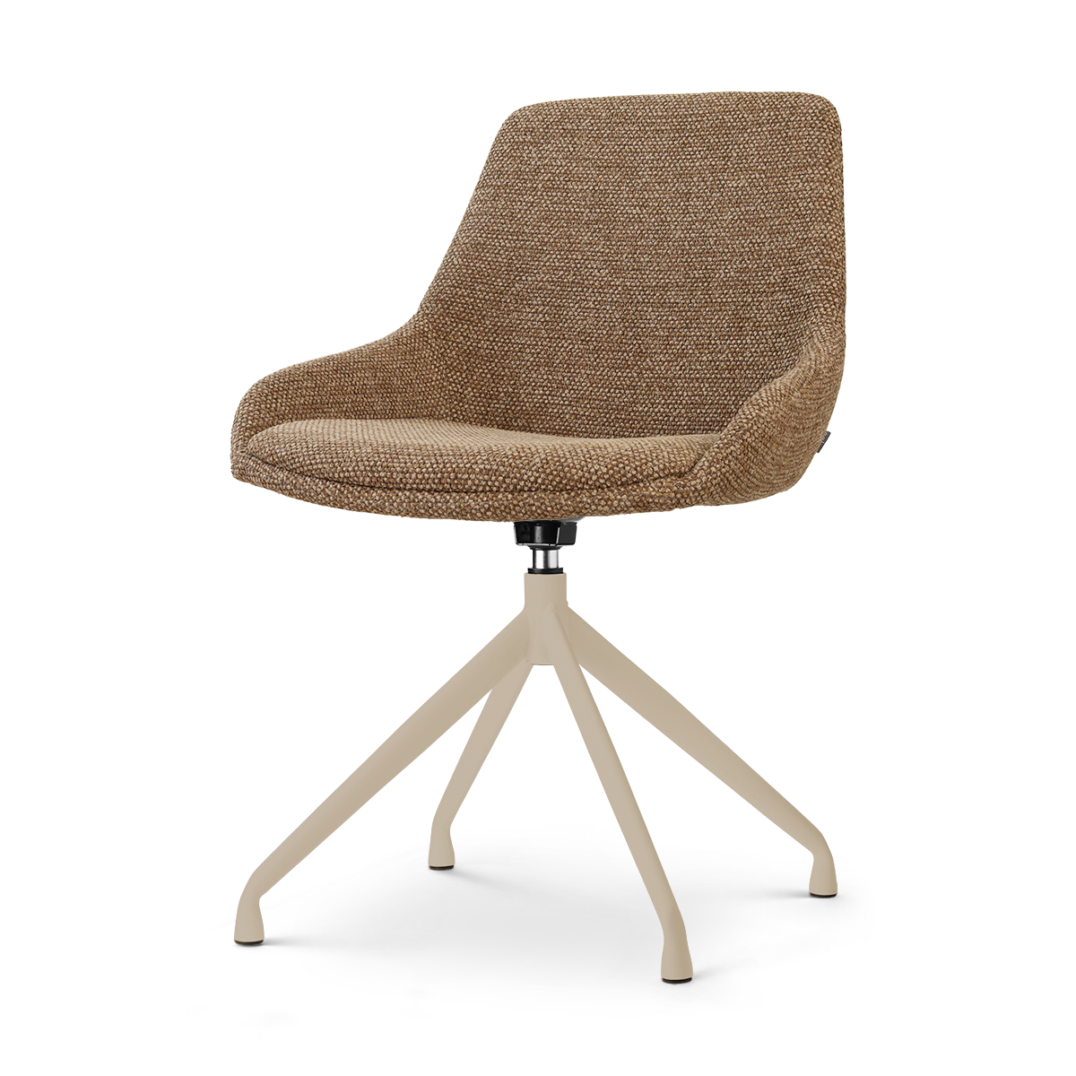 Nola-Isa draaibare eetkamerstoel bruin blend - beige onderstel