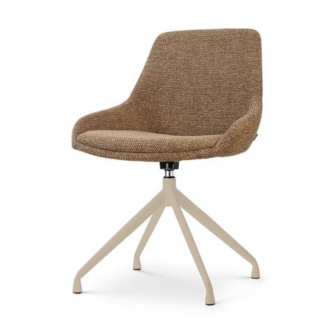 Nola-Isa draaibare eetkamerstoel bruin blend - beige onderstel