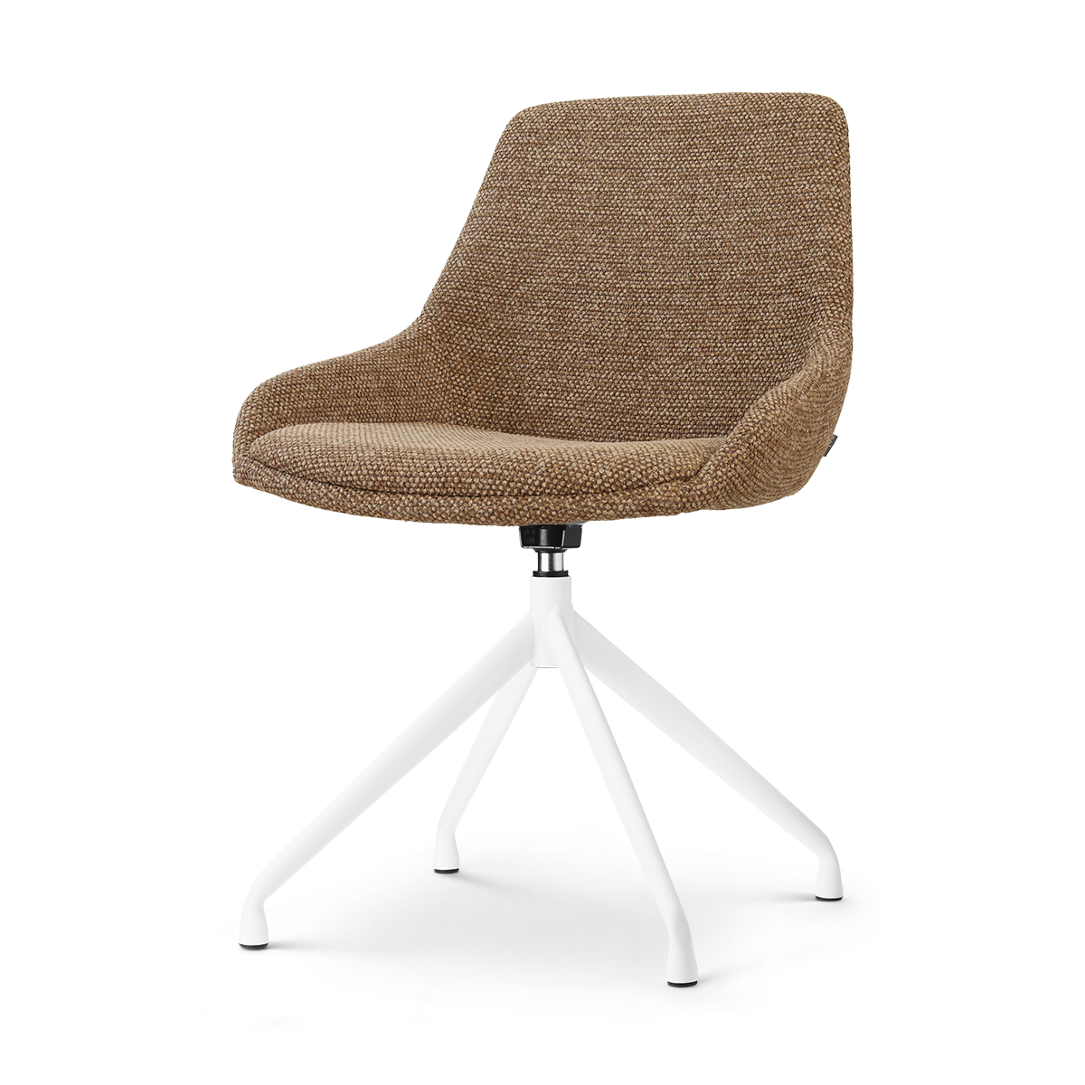 Nola-Isa draaibare eetkamerstoel bruin blend - wit onderstel