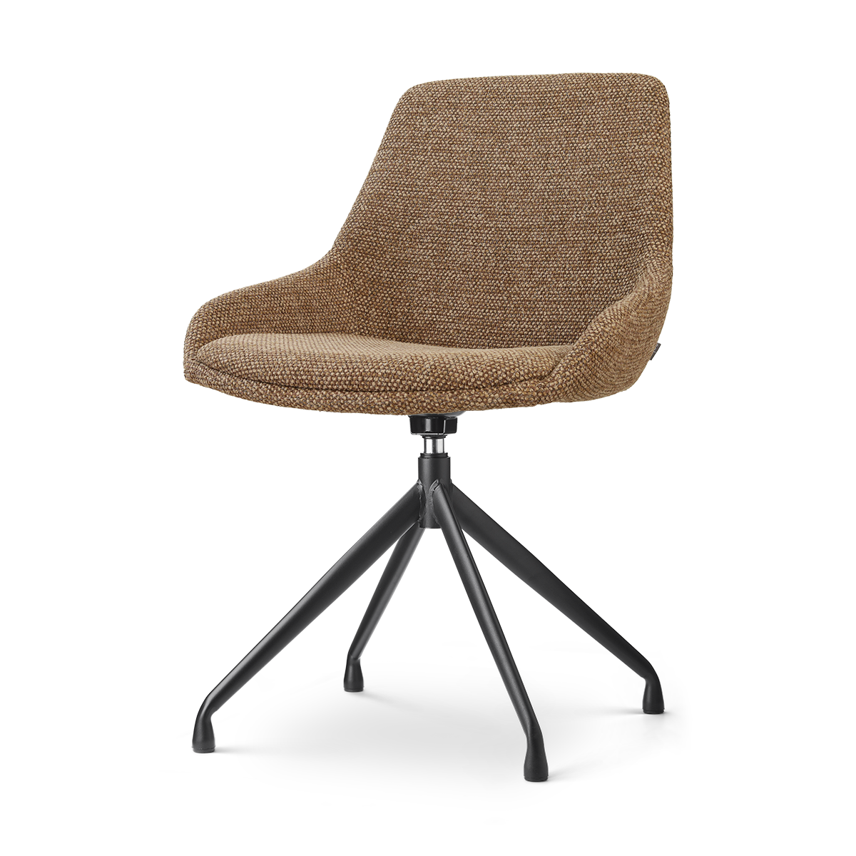 Nola-Isa draaibare eetkamerstoel bruin blend - zwart onderstel