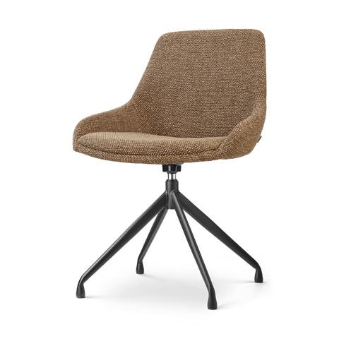 Nola-Isa draaibare eetkamerstoel bruin blend - zwart onderstel