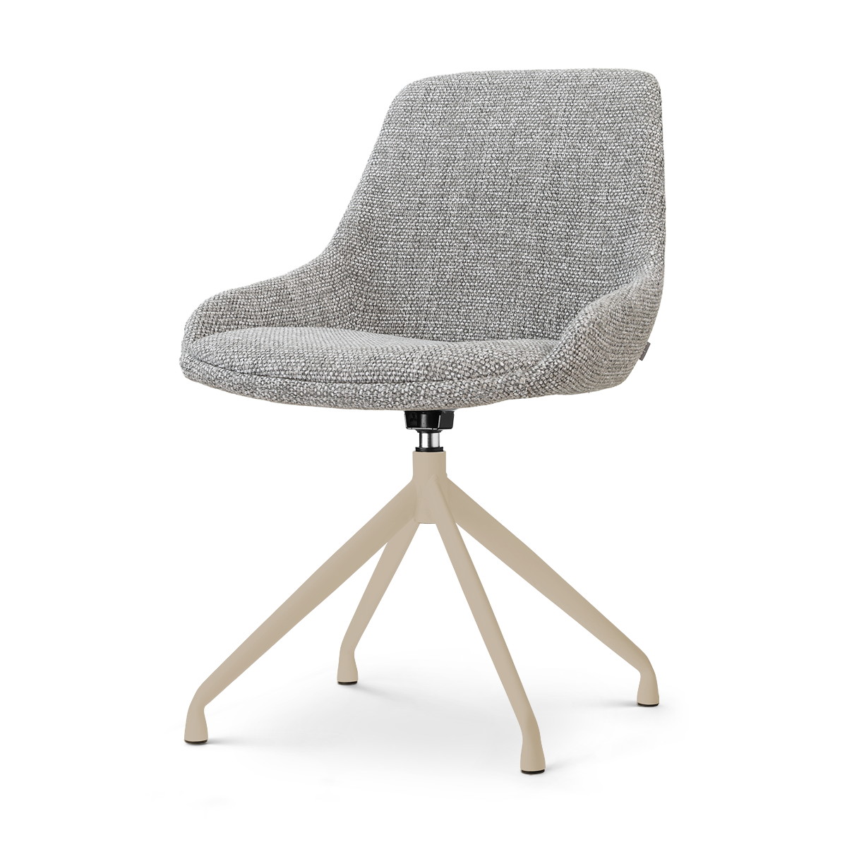 Nola-Isa draaibare eetkamerstoel grijs blend - beige onderstel