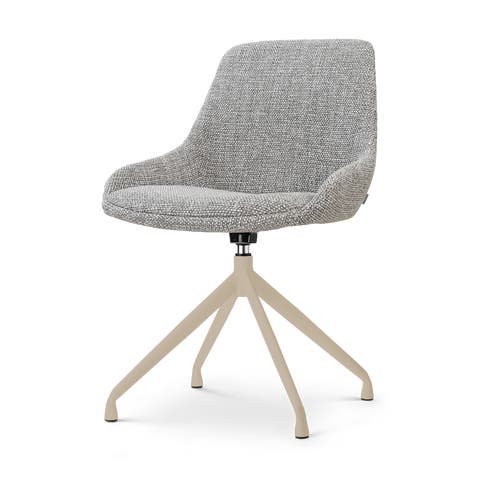 Nola-Isa draaibare eetkamerstoel grijs blend - beige onderstel