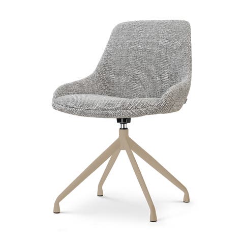 Nola-Mae draaibare eetkamerstoel grijs blend - beige onderstel
