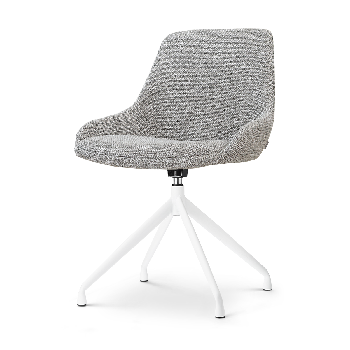 Nola-Isa draaibare eetkamerstoel grijs blend - wit onderstel