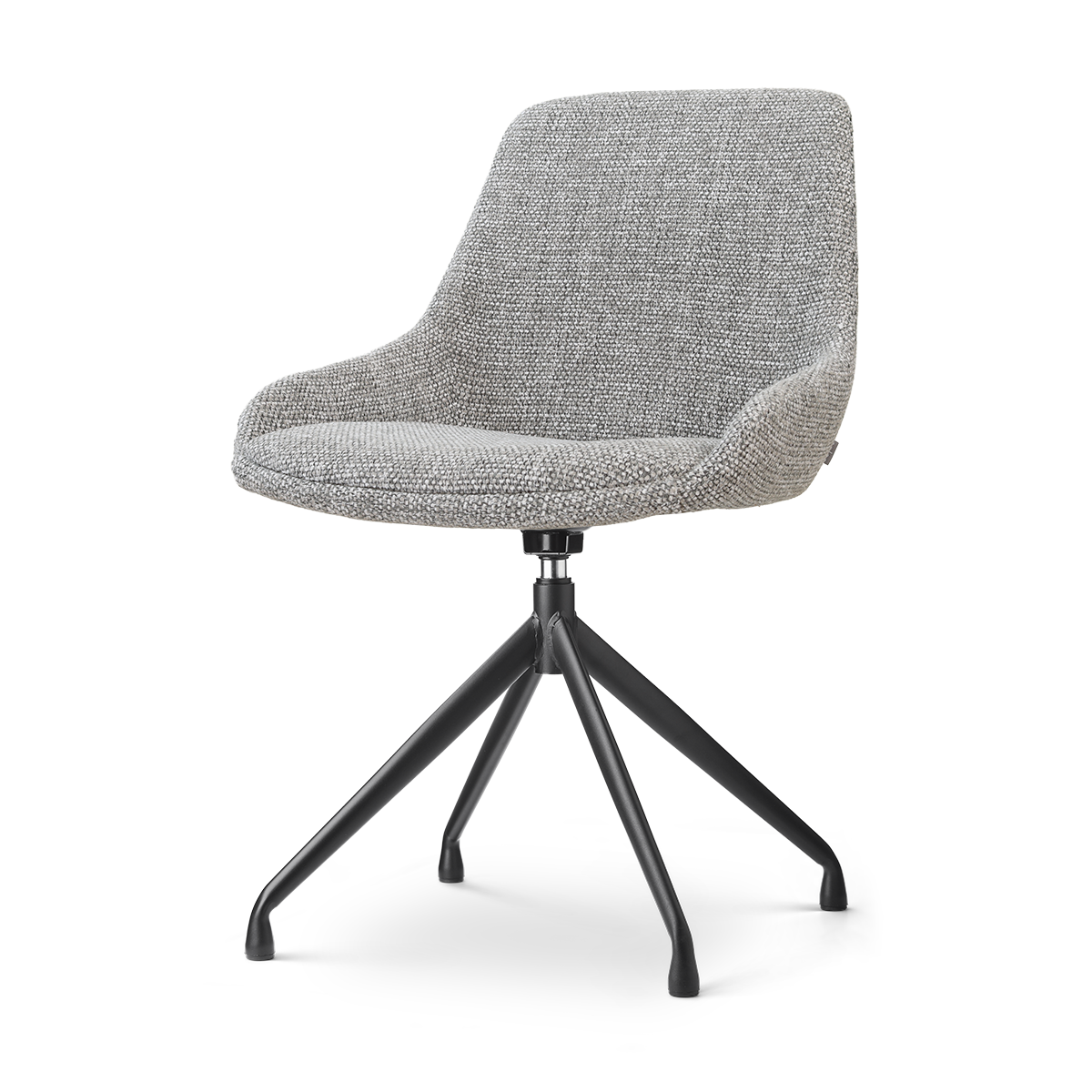 Nola-Isa draaibare eetkamerstoel grijs blend - zwart onderstel