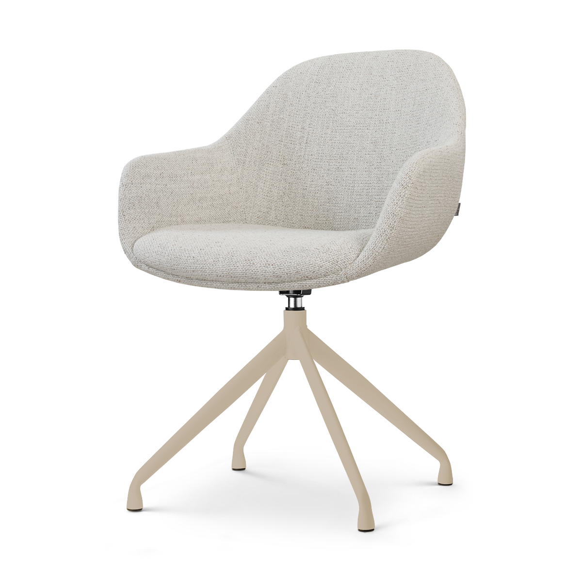 Nola-Mae draaibare eetkamerstoel beige gemêleerd - beige onderstel