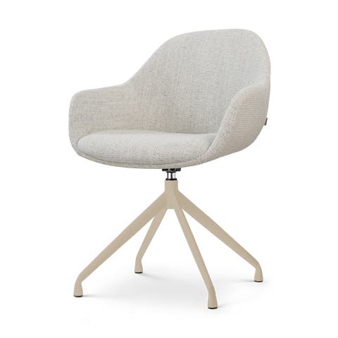Nola-Mae draaibare eetkamerstoel beige gemêleerd - beige onderstel
