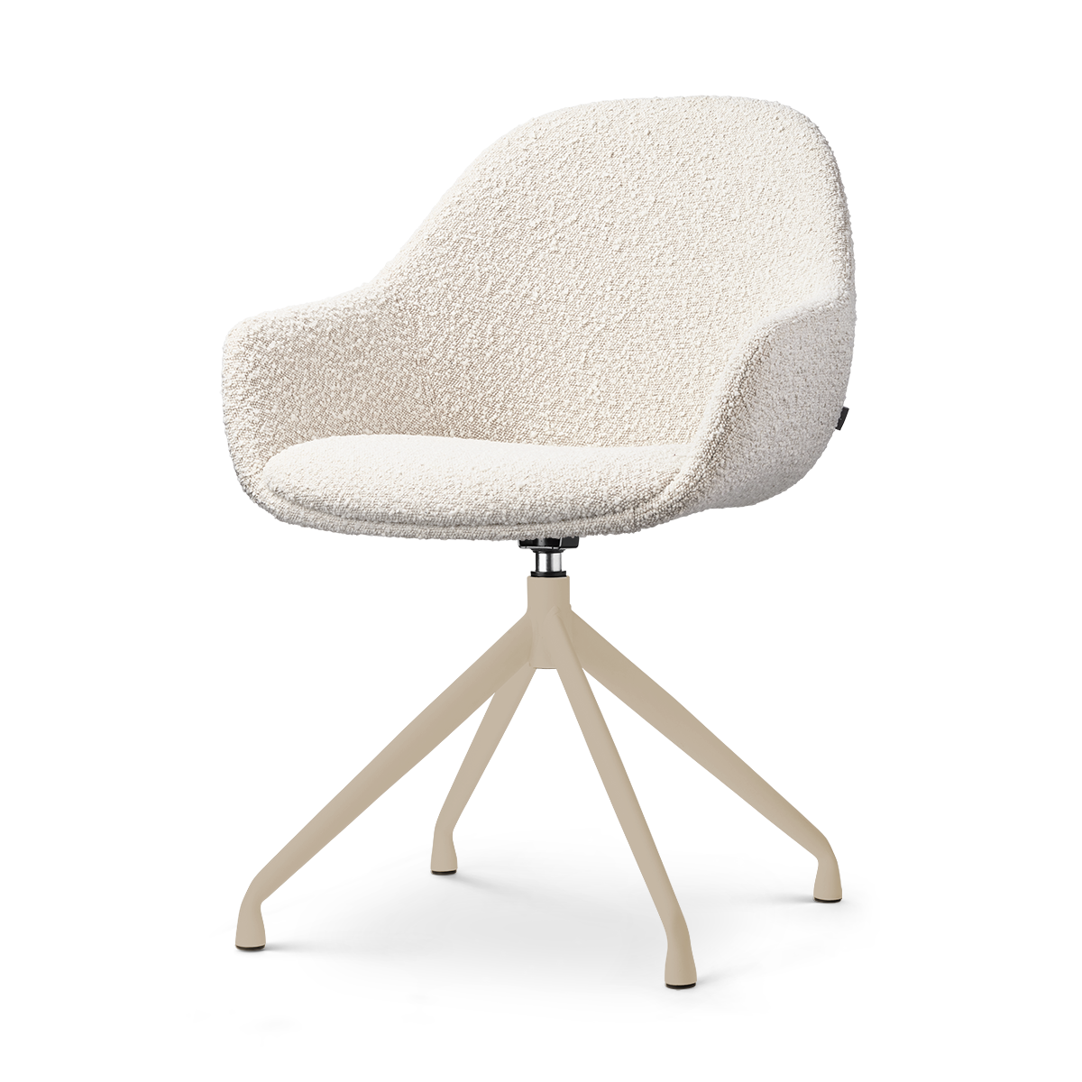 Nola-Mae draaibare eetkamerstoel bouclé beige - beige onderstel