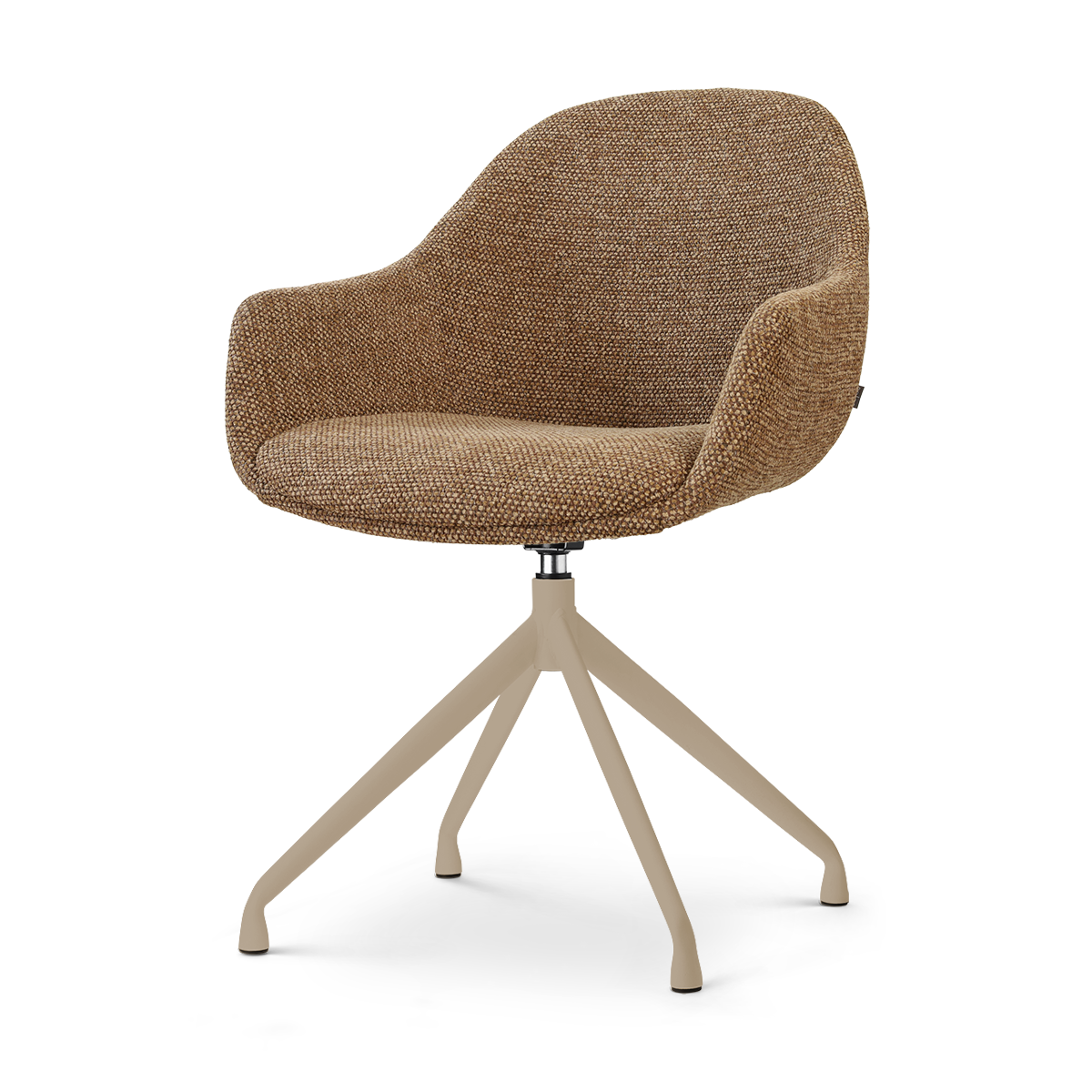 Nola-Mae draaibare eetkamerstoel bruin blend - beige onderstel