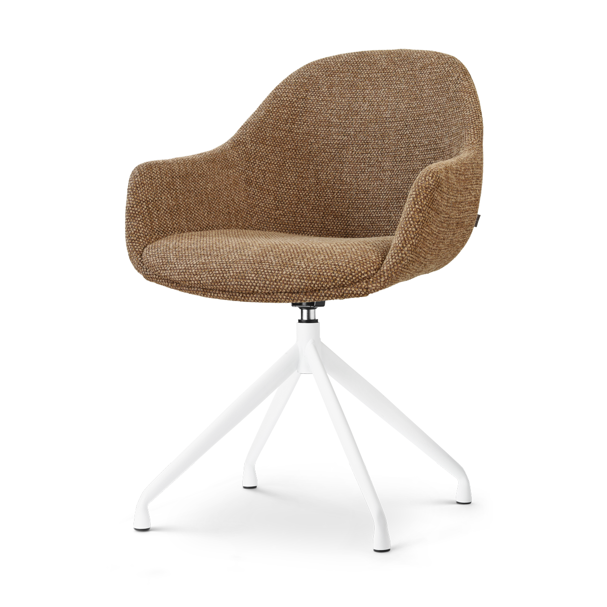 Nola-Mae draaibare eetkamerstoel bruin blend - wit onderstel